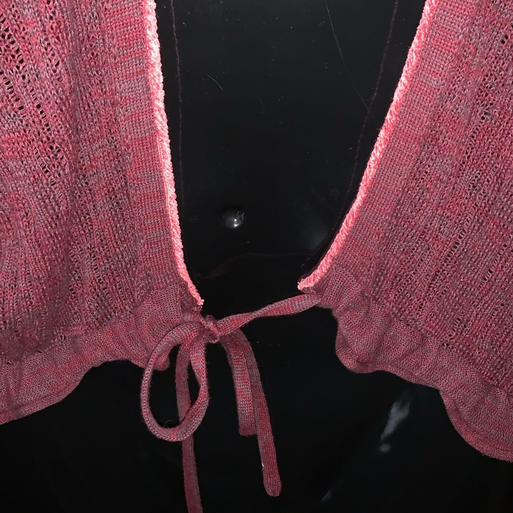 Free people Florence Crop Top Sweater burgundy size medium worn once - Picture 6 of 8